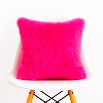 Capa de Almofada Decorativa de Pelo Pelúcia Pelo Curto Luxo Pink Para Sofá Novadecora