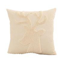 Capa De Almofada Decorativa De Pelúcia Com Estampa De Rena De Natal 18x18 Para Sofá, Sala De Estar E