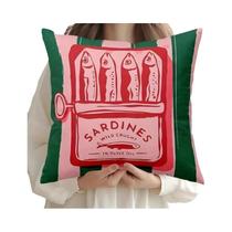 Capa De Almofada Decorativa De Poliéster Com Design Minimalista Vibrante E Zíper