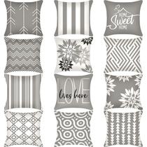 Capa de almofada decorativa Flutesan 18 x 18 cm cinza (12 unidades)