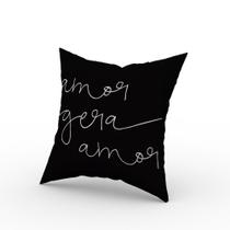 Capa de Almofada Decorativa Frase Amor Gera Amor 40 x 40 cm