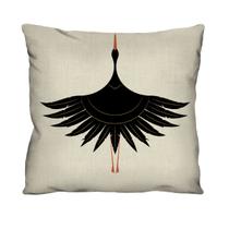 Capa de Almofada Decorativa Garça Negra 100% Algodão para Sofá - 45x45cm Capa de Almofada Decorativa Garça Negra 100% Algodão para Sofá - 45x45cm
