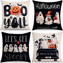 Capa de almofada decorativa Hongsome Halloween, 45 x 45 cm, 4 unidades Capa de almofada decorativa Hongsome Halloween, 45 x 45 cm, 4 unidades