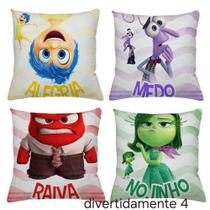 Capa de Almofada Decorativa Kit c/ 4 Capas Divertida Mente