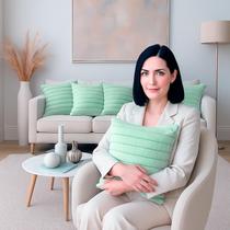 Capa de Almofada Decorativa Para Sofá, Cama de Pelúcia Luxo Soft Wave Verde Bebê 45x45 Novadecora Capa de Almofada Decorativa Para Sofá, Cama de Pelúcia Luxo Soft Wave Verde Bebê 45x45 Novadecora