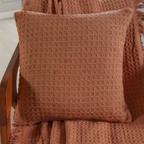 Capa de Almofada Decorativa Waffle 100% Algodão 45x45cm