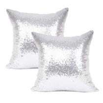 Capa de almofada decorativa YOUR SMILE 55x55cm Silver Bling, pacote com 2