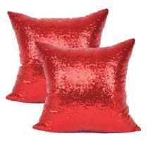 Capa de almofada decorativa YOUR SMILE, pacote com 2 unidades, vermelha, 45x45 cm