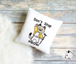 Capa de Almofada - Don't Stop Meow - Gato Freddie Mercury - Penelope