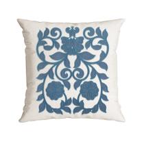 CAPA DE ALMOFADA DONATELLA SARJA COM BORDADO AZUL - 50 cm x 50 cm CAPA DE ALMOFADA DONATELLA SARJA COM BORDADO AZUL - 50 cm x 50 cm