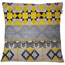 Capa de Almofada Egípcia Amarelo com Preto 45x45cm