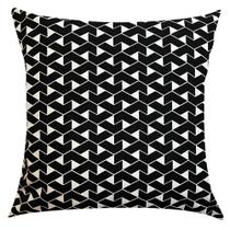 Capa de Almofada Egípcia Geométrico Preto Impermeável 45x45cm Capa de Almofada Egípcia Geométrico Preto Impermeável 45x45cm