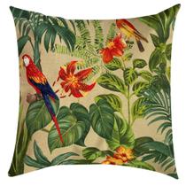 Capa de Almofada em Jacquard Estampado Araras 45x45cm