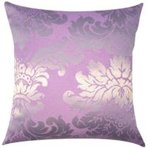 CAPA DE ALMOFADA EM JACQUARD LILÁS COM PRATA 43x43cm