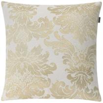 Capa de Almofada em Jacquard Luxo Branco e Dourado Medalhão 45x45cm Capa de Almofada em Jacquard Luxo Branco e Dourado Medalhão 45x45cm