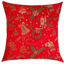 Capa de Almofada em Jacquard Luxo Enfeites Natalinos 45x45cm