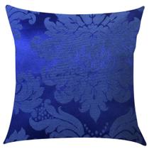 Capa de Almofada em Jacquard Medalhão Azul Royal 45x45cm