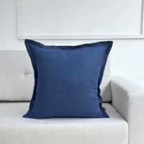 Capa de Almofada em Linho com Aba 45x45 Azul Jeans