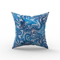 Capa de Almofada em Tecido Impermeável Acqua Linea Abstrato Azul