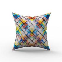 Capa de Almofada em Tecido Impermeável Acqua Linea Xadrez Vermelho Moderno