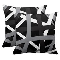 Capa de almofada Emvency Grey Black Stripes Design x50 cm