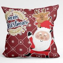 Capa de Almofada Estampa Natal 1 Peça Merry Christimas Linda