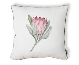 Capa de Almofada Estampada com Cordonê Protea Off-White