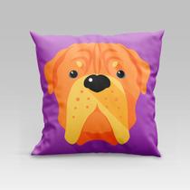 Capa de Almofada Estampada Pet Dog em Veludo Suede 45cm x 45cm Decoração Raças Cachorros