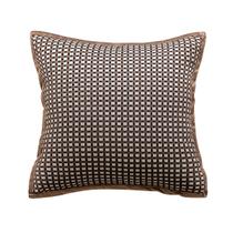 Capa de almofada geométrica xadrez de poliéster macio 45x45cm