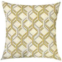 Capa de Almofada Geométrico Amarelo e Cinza Impermeável 45x45cm