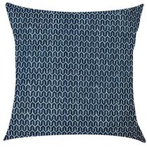 Capa de Almofada Geométrico Azul Escuro Impermeável 45x45cm