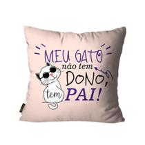 Capa de Almofada Geracao Animal Pai de Gato Bege 45X45cm