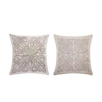 Capa de Almofada Grécia Jacquard 45x45cm Estampa Frente e Verso com Zíper Variação: Cáqui