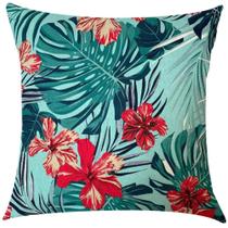 Capa de Almofada Hibisco e Costela de Adão Tiffany Impermeável 45x45cm