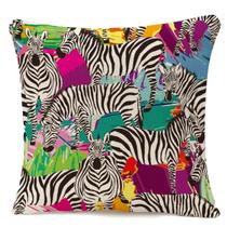 Capa de almofada IBILIU Art Zebra 45x45cm algodão e linho