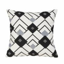 Capa de almofada jacquard 43 x 43 - linhas pto/bco Capa de almofada jacquard 43 x 43 - linhas pto/bco
