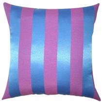 Capa de Almofada Jacquard Azul com Rosa 43x43cm Capa de Almofada Jacquard Azul com Rosa 43x43cm