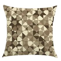Capa de Almofada Jacquard Cotone Estampado Geométrico Marrom com Branco 45cm x 45cm