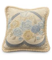 Capa de Almofada Jacquard Luxo 48x48cm Floral Clássica com Zíper