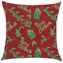 Capa de Almofada Jacquard Luxo Natal Renas 43x43cm