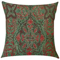Capa de Almofada Jacquard Luxo Natalina Arabesco Verde 45x45cm