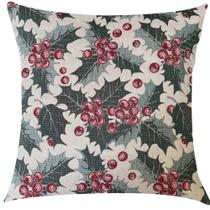Capa de Almofada Jacquard Luxo Natalina Cerejinhas 45x45cm Capa de Almofada Jacquard Luxo Natalina Cerejinhas 45x45cm