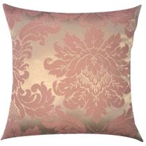 Capa de Almofada Jacquard Rosa com Dourado 45x45cm