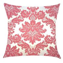 Capa de Almofada Jacquard Vermelho com Prata Medalhão 43x43cm Capa de Almofada Jacquard Vermelho com Prata Medalhão 43x43cm