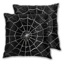 Capa de almofada Jbofyee preta e branca Spider Web 45x45cm