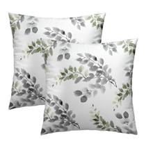 Capa de almofada Kawani Verde/Grey Leaves 45x45cm Conjunto de 2