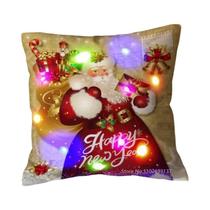 Capa De Almofada LED De Natal Com Papai Noel, Quadrada, Para Sofá, Decoração De Casa, Ano Novo Capa De Almofada LED De Natal Com Papai Noel, Quadrada, Para Sofá, Decoração De Casa, Ano Novo