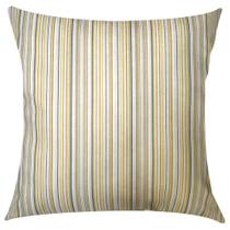 Capa de Almofada Listrada Amarelo e Bege Sued Premium 45x45cm