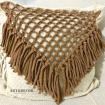 Capa de Almofada Macramê Varanda Bico 100% Algodão