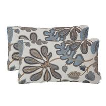 Capa de almofada Mika Home Tropical Leaf 30x50cm azul creme